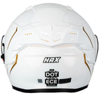 CASCO HAX OBSIDIAN ABATIBLE BLANCO y DORADO