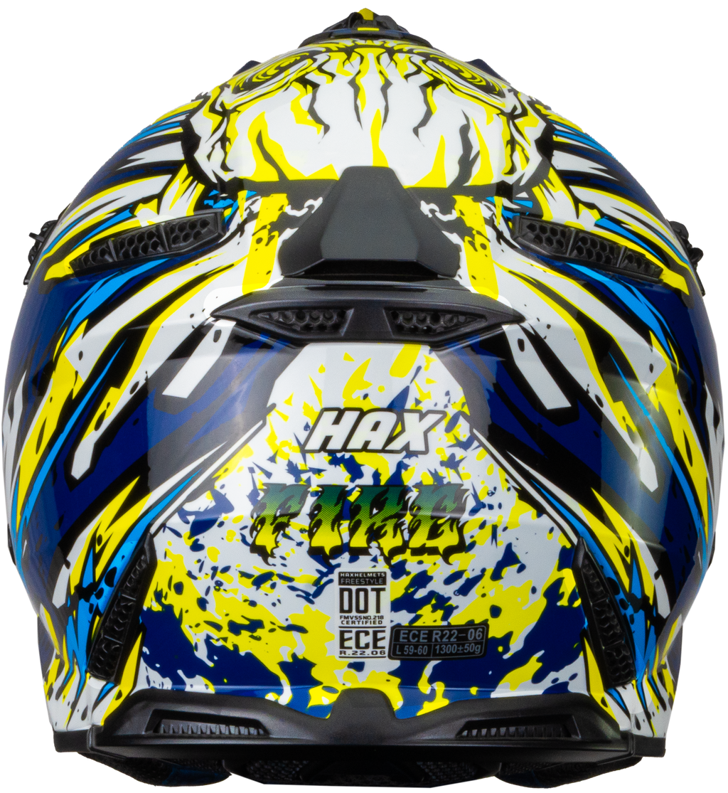 CASCO HAX OFFROAD FREESTYLE AZUL AMARILLO