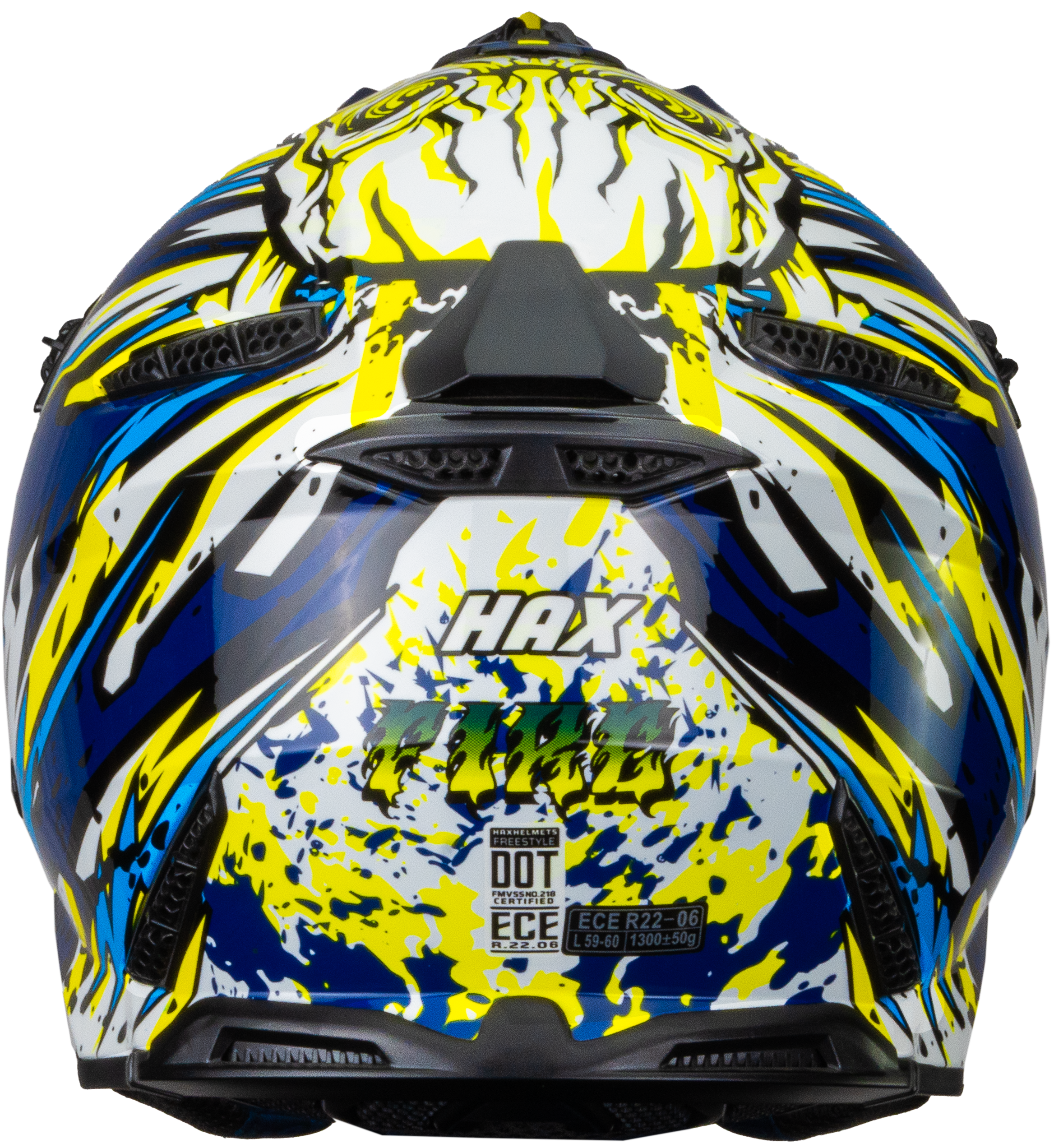 CASCO HAX OFFROAD FREESTYLE AZUL AMARILLO