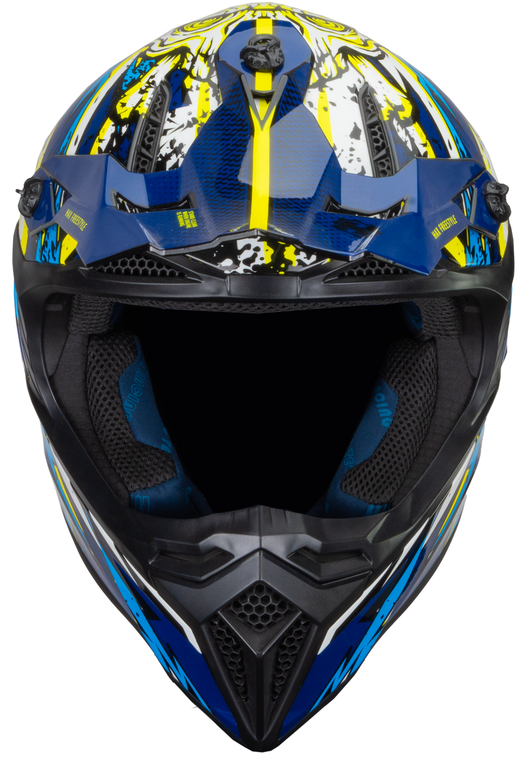 CASCO HAX OFFROAD FREESTYLE AZUL AMARILLO