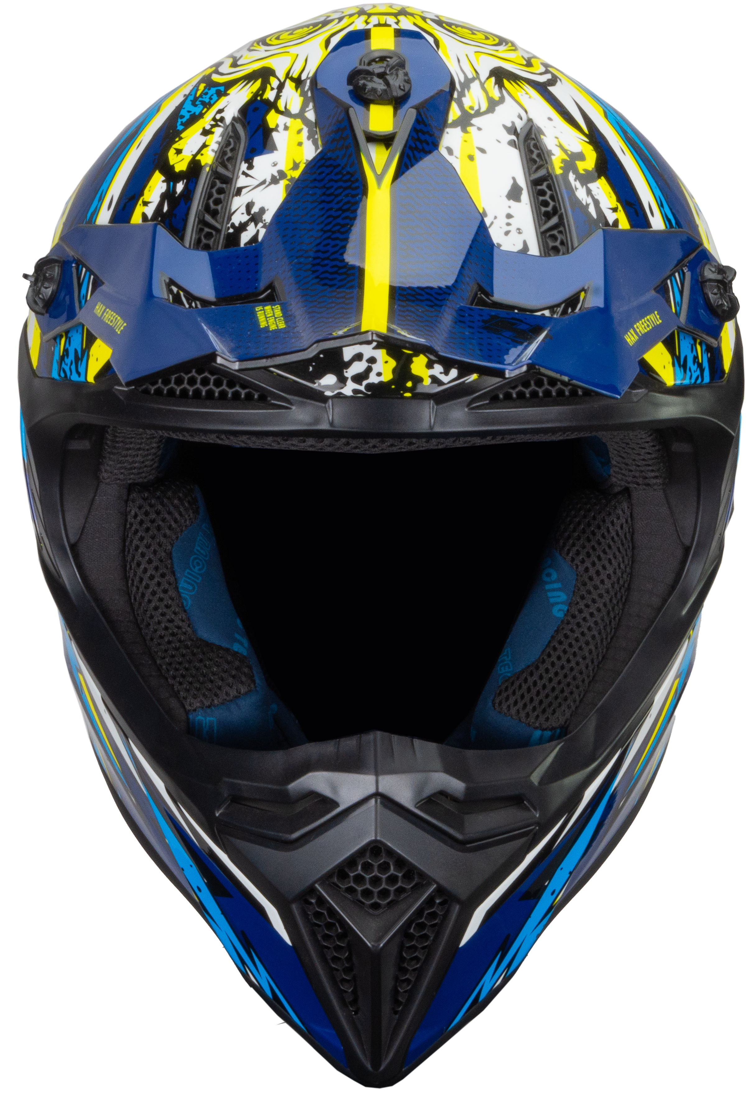 CASCO HAX OFFROAD FREESTYLE AZUL AMARILLO