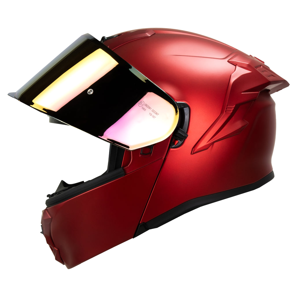 CASCO HAX OBSIDIAN ABATIBLE ROJO CHERRY MATE