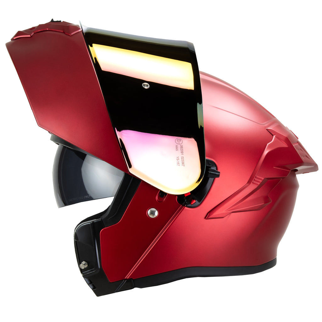 CASCO HAX OBSIDIAN ABATIBLE ROJO CHERRY MATE